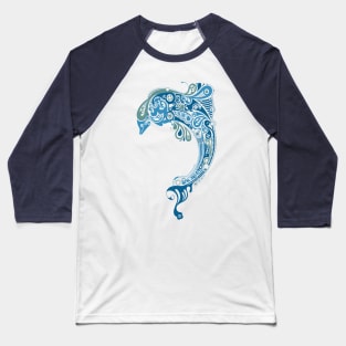 Color Tribal Dolphin Design Baseball T-Shirt